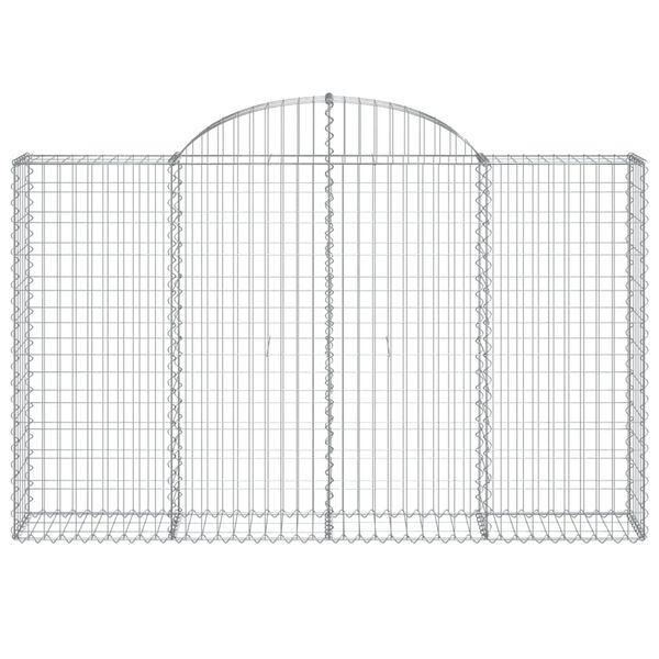 vidaXL Cestas gaviones 15 uds forma de arco hierro 200x30x120/140 cm