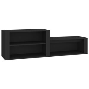 vidaXL Zapatero madera contrachapada negro 150x35x45 cm