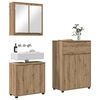 vidaXL Juego de muebles de baño con cajón Manual 3 pcs Roble artesanal