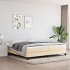 vidaXL Estructura de cama con somier tela color crema 200x200 cm