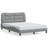vidaXL Estructura de cama sin colch&oacute;n Hvar tela gris claro 120x200 cm