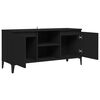 vidaXL Mueble de TV con patas de metal negro 103,5x35x50 cm