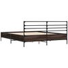 vidaXL Estructura cama madera ingeniería metal marrón roble 160x200 cm