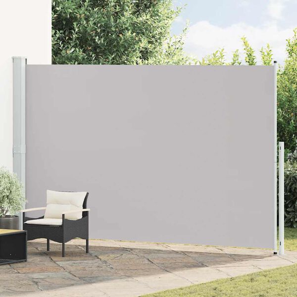 vidaXL Toldo lateral retr&aacute;ctil para patio gris 220x500 cm