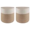 vidaXL Set de Macetas de Planta 2 uds. Natural y Blanco &Oslash; 28 x 28 cm