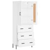 vidaXL Aparador alto madera contrachapada blanco 69,5x34x180 cm