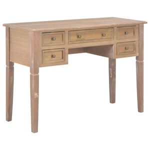 vidaXL Escritorio de madera marr&oacute;n 109,5x45x77,5 cm
