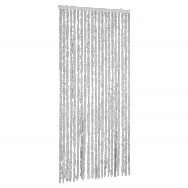 vidaXL Cortina antimoscas chenilla gris 90x220 cm