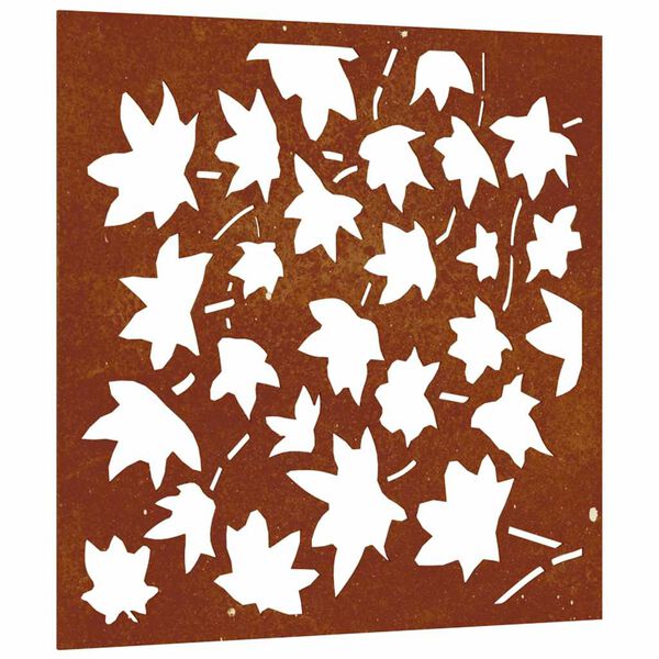 vidaXL Adorno de pared jard&iacute;n acero corten dise&ntilde;o hoja arce 55x55 cm