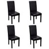 vidaXL Sillas de comedor 4 unidades cuero sint&eacute;tico negro