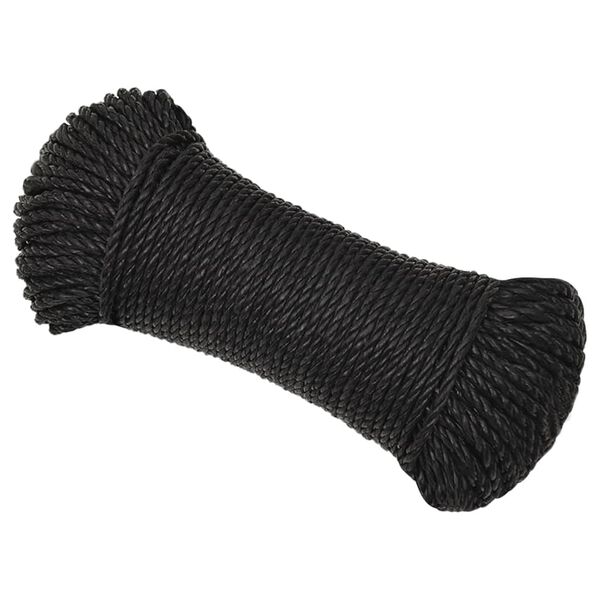 vidaXL Cuerda de trabajo polipropileno negro 3 mm 250 m
