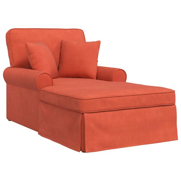 vidaXL Chaise Lounge con Falda con coj&iacute;n Rojo Naranja 91 x 157 x 91 cm