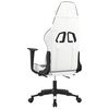 vidaXL Silla gaming masaje y reposapi&eacute;s cuero sint&eacute;tico negro blanco