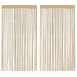 vidaXL Cortinas de flecos 2 piezas 100x250 cm beige