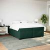 vidaXL Cama box spring con colch&oacute;n terciopelo verde oscuro 200x200 cm