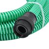 vidaXL Manguera de succi&oacute;n con conectores de PVC PVC verde 26 mm 7 m