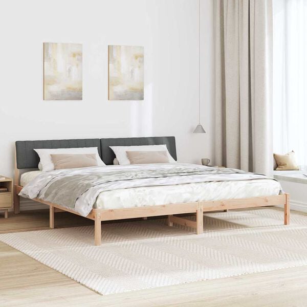 vidaXL Estructura de cama Negro y gris oscuro 200 x 200 cm
