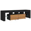 vidaXL Mueble de TV con luces LED negro 140x36,5x40 cm