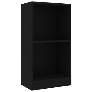 vidaXL Estanter&iacute;a de madera de ingenier&iacute;a negra 40x24x75 cm