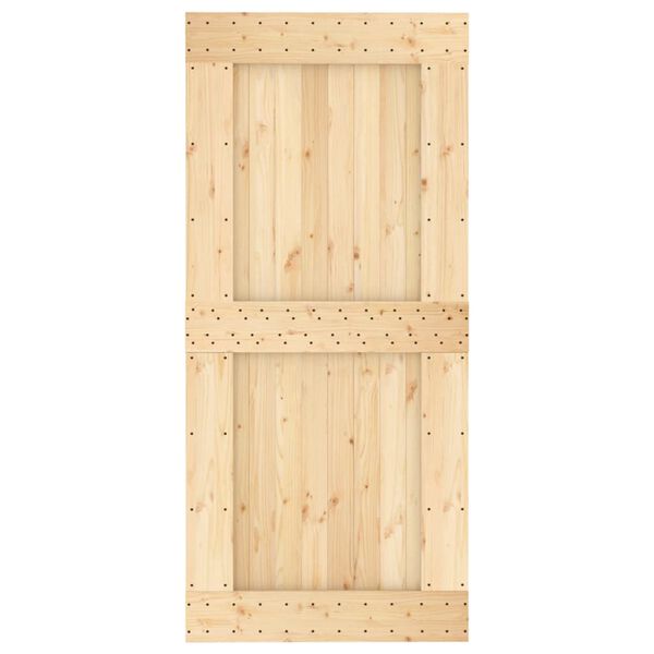 vidaXL Puerta corredera con herrajes madera maciza de pino 95x210 cm