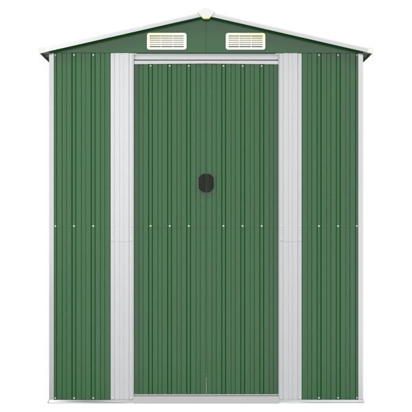vidaXL Cobertizo de jard&iacute;n acero galvanizado verde 192x772x223 cm
