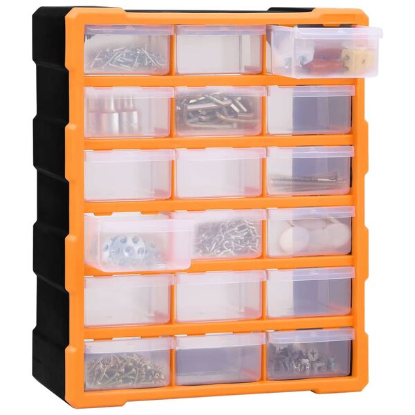 vidaXL Organizador multicajones con 18 cajones intermedios 38x16x47 cm