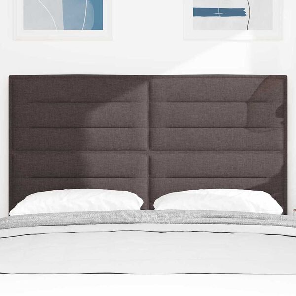 vidaXL Cabecero Marr&oacute;n Oscuro 144 cm tela