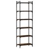 vidaXL Librer&iacute;a 6 estantes madera ingenier&iacute;a roble ahumado 60x30x188cm