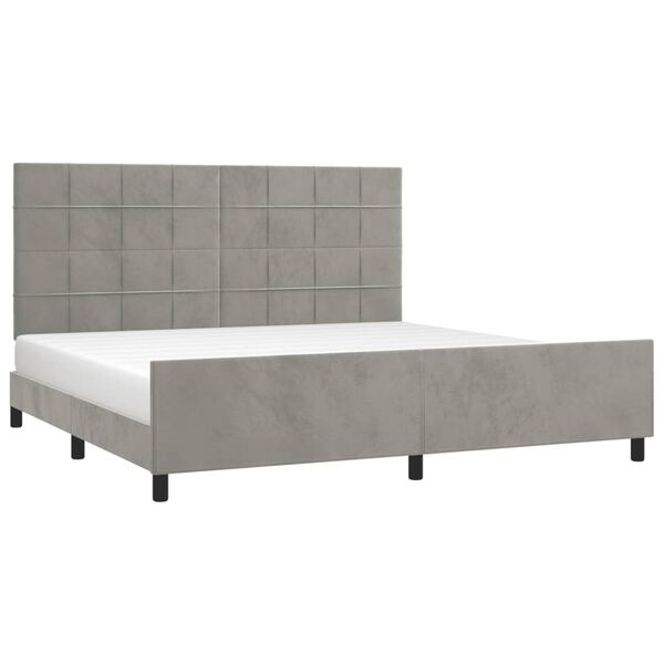 vidaXL Estructura de cama sin colch&oacute;n terciopelo gris claro 200x200 cm