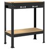 vidaXL Banco de trabajo con caj&oacute;n con estante Negro 80 x 40 x 91 cm