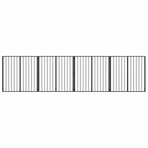 vidaXL Puerta para perros 4 uds. Negro 100 x 100 cm Acero Galvanizado