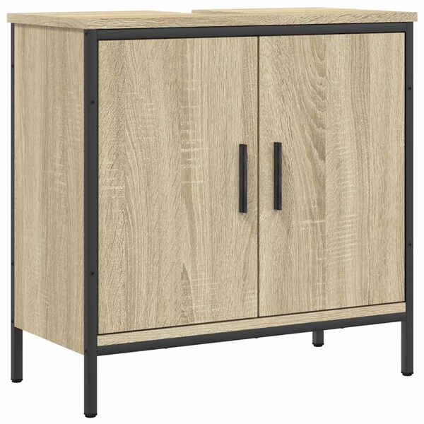 vidaXL Armario lavabo ba&ntilde;o madera ingenier&iacute;a roble Sonoma 60x30x60 cm