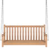 vidaXL Banco columpio madera maciza de teca con coj&iacute;n gris 120 cm