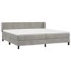 vidaXL Cama box spring con colch&oacute;n terciopelo gris claro 200x200 cm