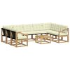 vidaXL Conjunto de sof&aacute;s de exterior 10 uds. 9 plaza Blanco y Crema