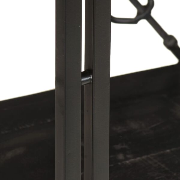 vidaXL Estanter&iacute;a de 3 niveles madera maciza de mango negro 90x30x80cm