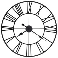 vidaXL Reloj de pared vintage movimiento cuarzo metal 80 cm XXL