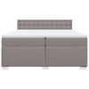 vidaXL Cama box spring con colch&oacute;n tela gris taupe 200x200 cm