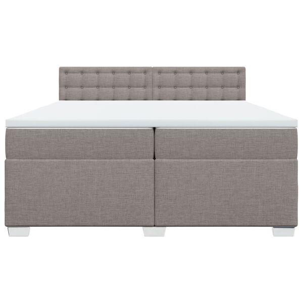 vidaXL Cama box spring con colch&oacute;n tela gris taupe 200x200 cm
