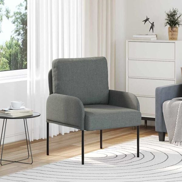 vidaXL Sof&aacute;s con coj&iacute;n 55cm Gris oscuro Madera contrachapada