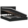 vidaXL Cama con almacenamiento y colch&oacute;n Negro 160 x 200 cm tela