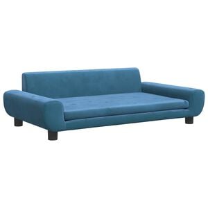 vidaXL Sof&aacute; para ni&ntilde;os de terciopelo azul 100x54x33 cm