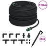 vidaXL Manguera porosa para jard&iacute;n caucho negro 16 mm 100 m