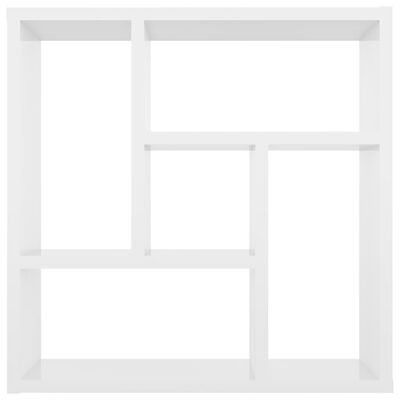 vidaXL Estantería pared contrachapada blanco brillante 45,1x16x45,1 cm