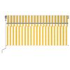 vidaXL Toldo autom&aacute;tico persiana LED sensor viento amarillo 3,5x2,5 m