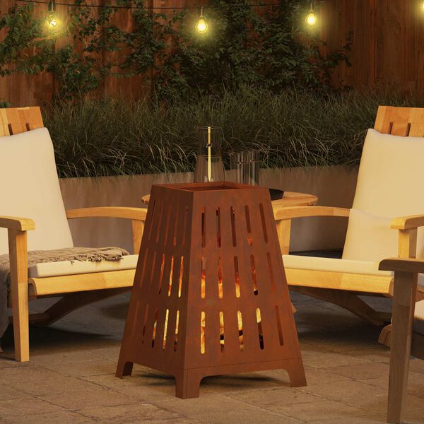 vidaXL Hoguera Marr&oacute;n 50 x 50 x 70 cm Acero autopatinable