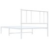 vidaXL Estructura cama sin colch&oacute;n con cabecero metal blanco 100x190cm