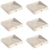 vidaXL Tapas piramidales postes valla 6 uds acero inoxidable 101x101mm