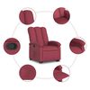 vidaXL Sill&oacute;n reclinable elevable tela rojo tinto