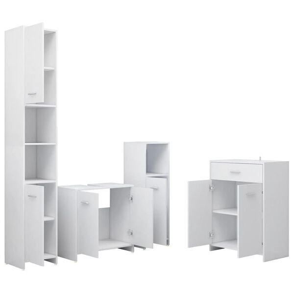 vidaXL Juego de muebles de baño 4 piezas blanco